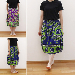 アフリカ布のバルーンスカート（カンガスカート）コクーンスカート 大人かわいい 春スカート 6枚目の画像