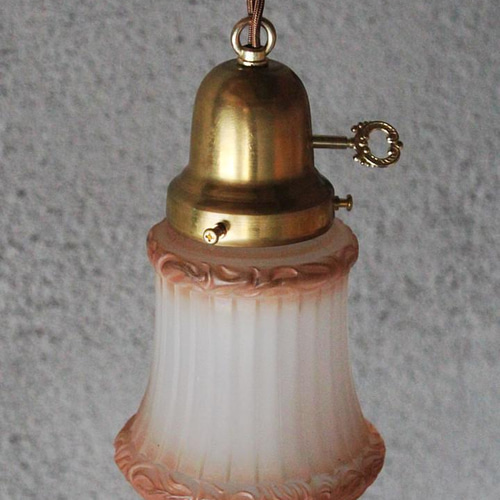 ヴィンテージペンダントライト｜アンティークランプ吊下照明アンバー