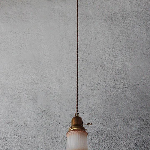 ヴィンテージペンダントライト｜アンティークランプ吊下照明アンバー