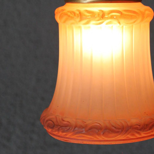 ヴィンテージペンダントライト｜アンティークランプ吊下照明アンバー