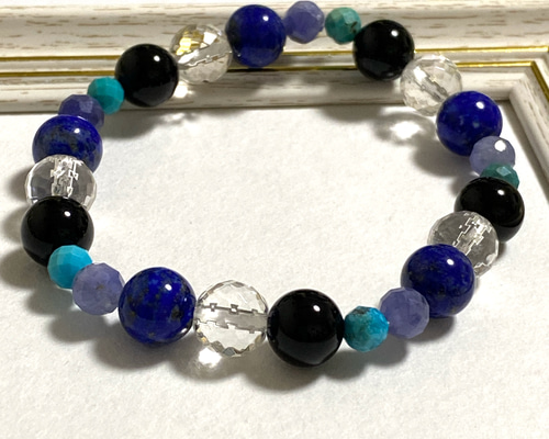 12月誕生石 山羊座 星座石 天然石 五芒星 ブレスレット ターコイズ