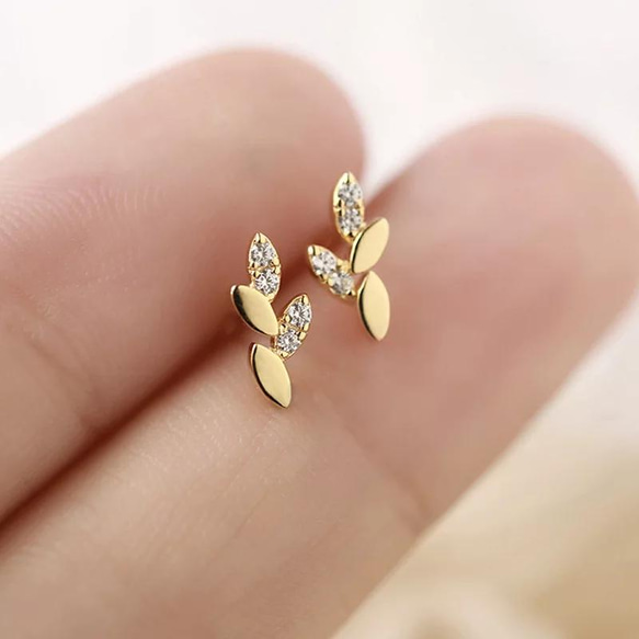 (SV925)  mini leaf CZ pierce /  2COLOR 1枚目の画像