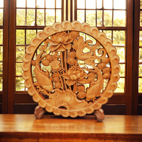 激安。天然南紅彫刻 蓮池鲤鱼 ストラップ付