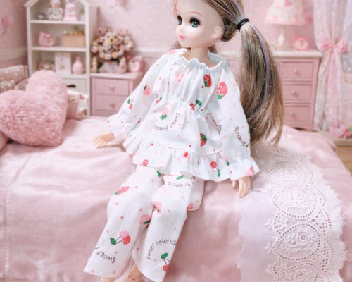 パジャマ上下セット さくらんぼ柄 チェリー リカちゃん 服 その他人形