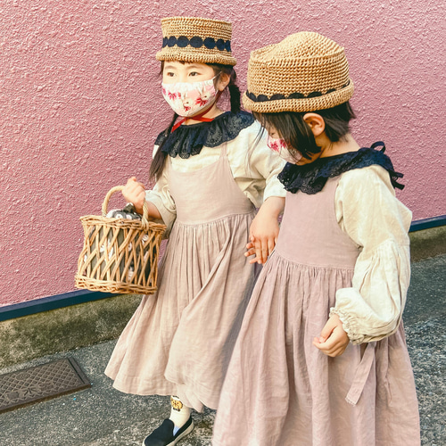 la couronne de fleur リネン エプロン ワンピース 作家さん バッククロスエプロンワンピース（ヨーロピアンリネン