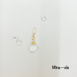 14kgf☆天然石【染め淡水パール＆シトリン】フレンチフックピアス