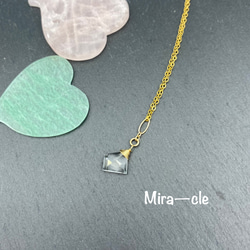 14kgf★天然石【水晶】ネックレスチャーム ～Mira-cle～ 2枚目の画像