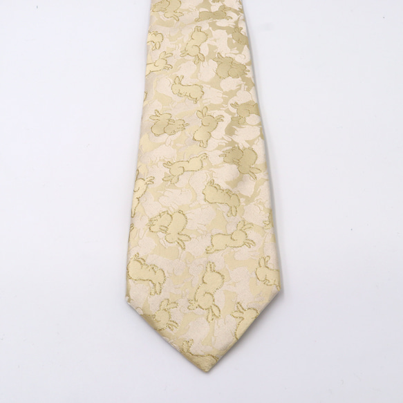 京の錦織　光峯錦織工房　干支の柄を楽しむ　うさぎの柄　卯年　白黒　ネクタイ　 9枚目の画像