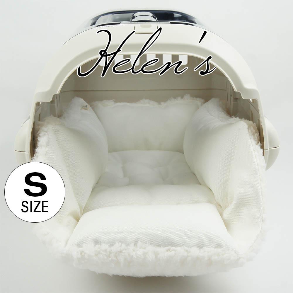 【送料*無料】カミカミ大好きちゃん用８号帆布生地キャリークッションベッド/クレートクッション オフホワイトファー Ｓ