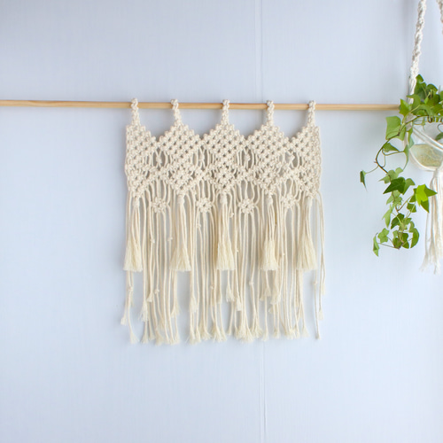 オーダー】サイズと裾デザインが選べる H2マクラメカーテン・のれん