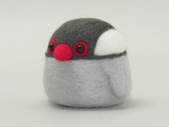 丸トリ No.39 しるばーぶんちょう ／ 羊毛フェルト マスコット 羊毛