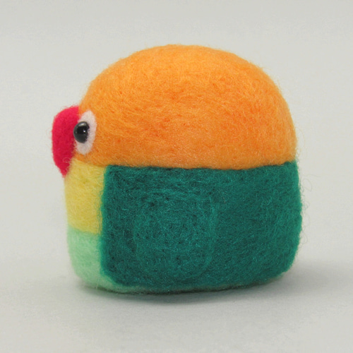 丸トリ No.41 るりこしぼたんいんこ ／ 羊毛フェルト マスコット 羊毛