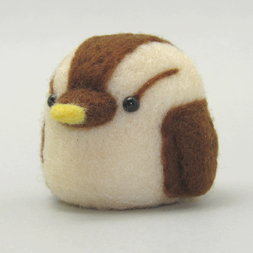 laru 羊毛フェルト　鳥 丸トリ No.16 ふくろう Ver2 ／ 羊毛フェルト マスコット 羊毛