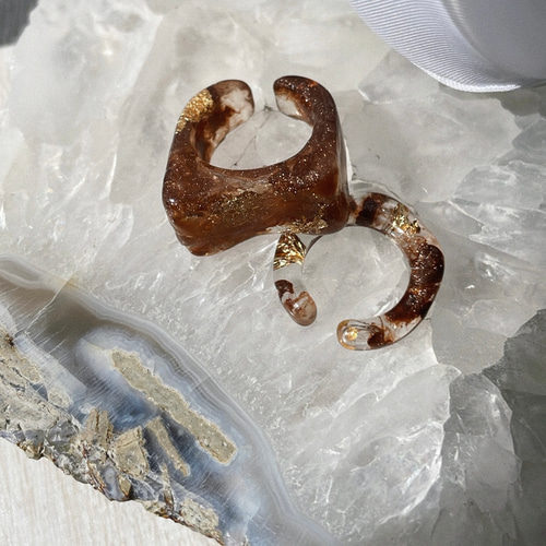 レジンリング 淡水パールリング パールリング クリアリング リング