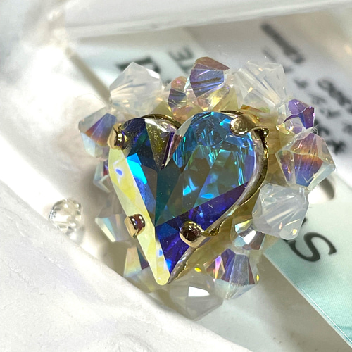 オーロラ姫act,3 ﾋﾟｱｽ ｸﾘｽﾀﾙAB ﾊｰﾄ スワロ ピアス イヤリング