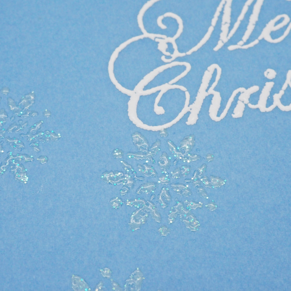 グリーティングカード「クリスマススノー（ブルー/ブラック）」※2枚セット /よもぎむしぱん 3枚目の画像