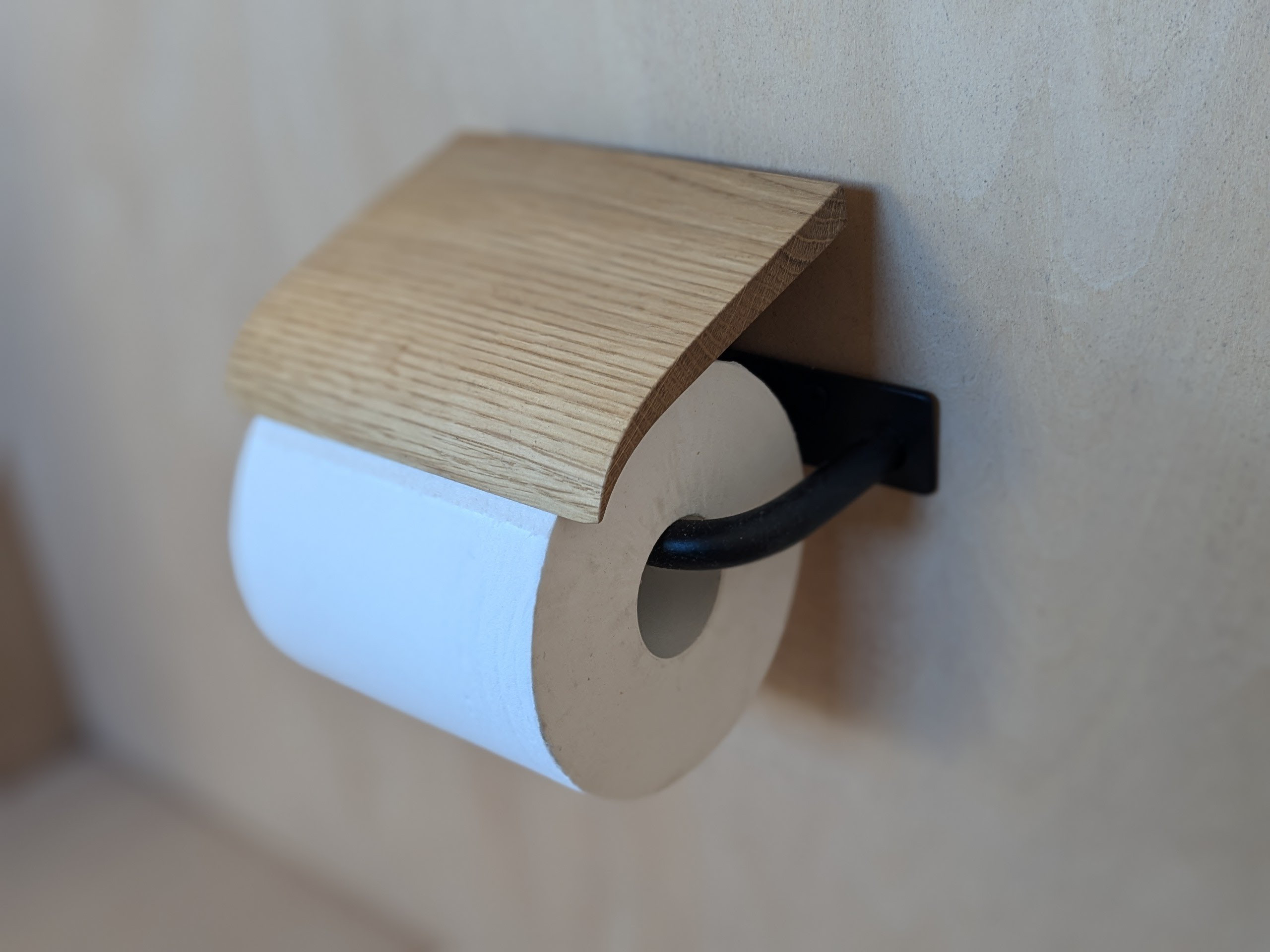 トイレットペーパーホルダー　アイアン＋木製  左差し用