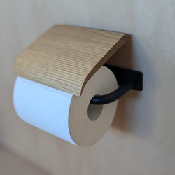 トイレットペーパーホルダー アイアン＋木製 左差し用 バス・トイレ