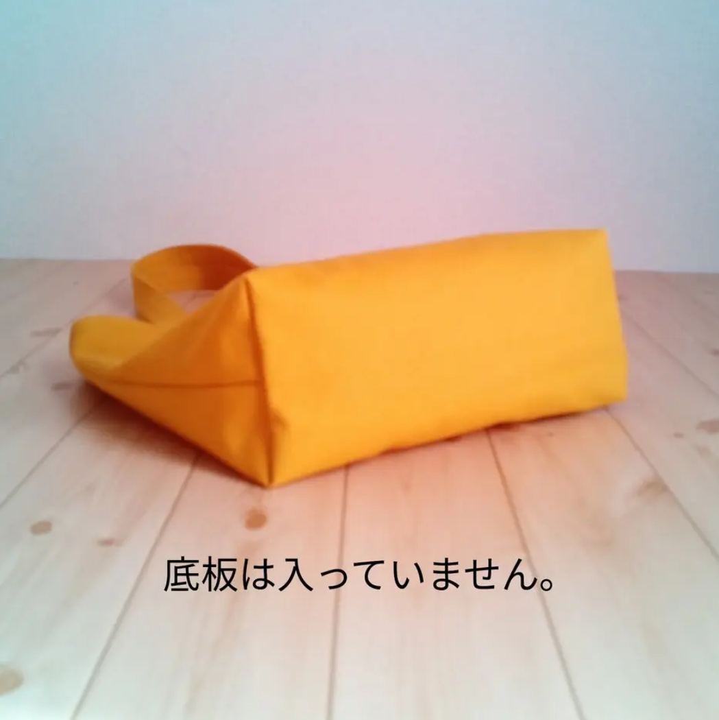 A4対応☆ファスナーポケット付き　ハートポケットのトートバッグ　ツイード　マスタードイエロー　　731