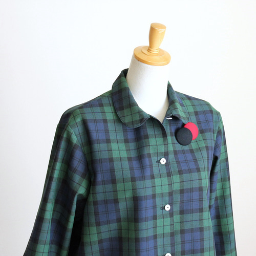 c_o_c_o_r_o タータンチェック（ブラックウォッチ） ブラウス ブラウス