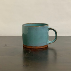 陶器　緑青のマグカップ 1枚目の画像