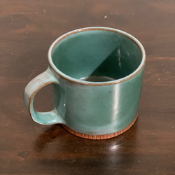 陶器　緑青のマグカップ 4枚目の画像