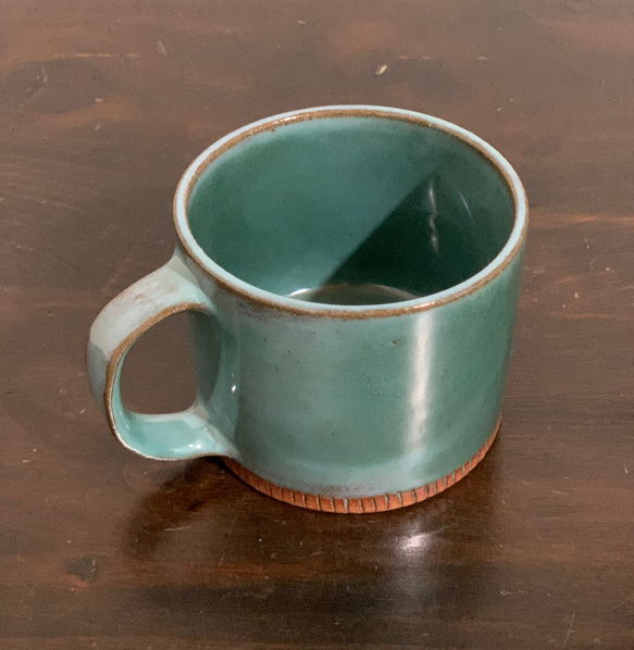 陶器　緑青のマグカップ 4枚目の画像