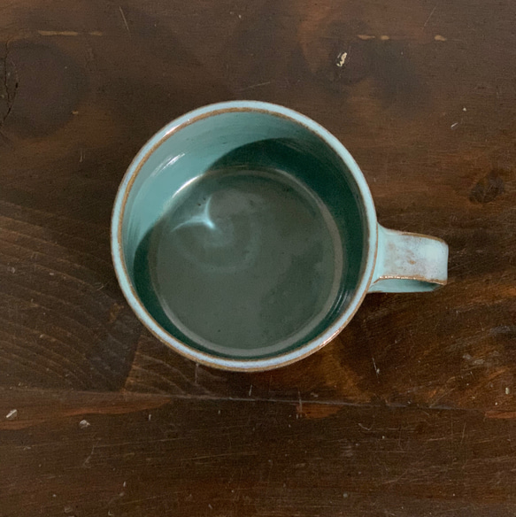 陶器　緑青のマグカップ 6枚目の画像