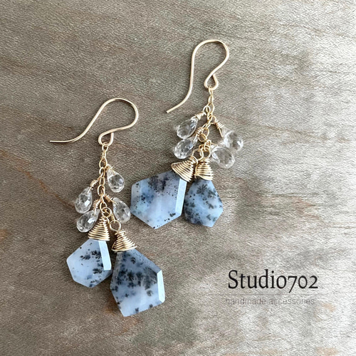 14kgf パープルアゲート ピアス⑤