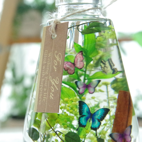 【作りたて！再販4】kawahirako　蔓草の森　ステンドグラスのような蝶々と濃いグリーンの森の風景で癒やしの空間を 13枚目の画像