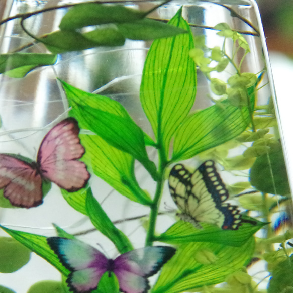 【作りたて！再販4】kawahirako　蔓草の森　ステンドグラスのような蝶々と濃いグリーンの森の風景で癒やしの空間を 12枚目の画像
