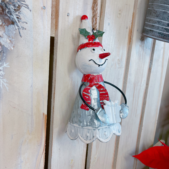 ラストSALE！スノーマン♡吊り下げて飾れるクリスマス雑貨！アンティーク感のあるおとぼけフェイス♡ 8枚目の画像