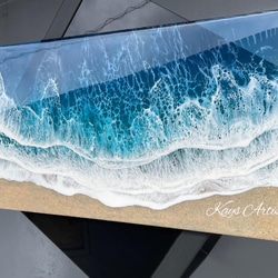 レジンアート【波のクリアパネル】大判32cm×54cm 受注制作 1枚目の画像
