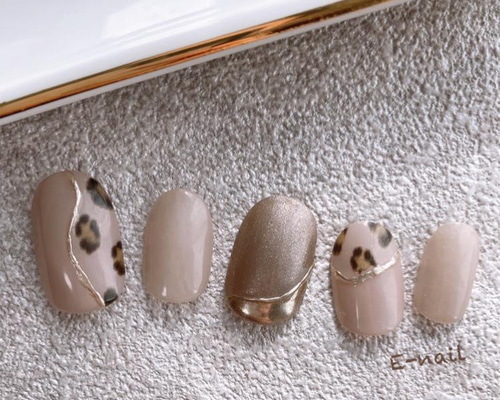 大人のレオパード＊ ネイルチップ/付け爪/レオパード /ヒョウ柄