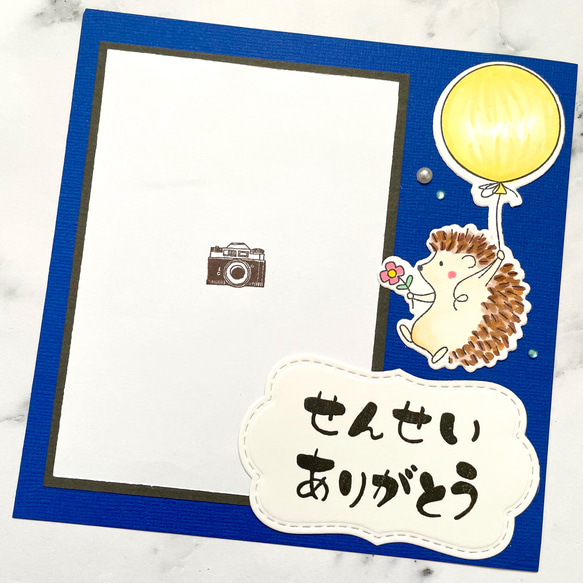 卒業・卒園のお礼 L判写真貼るだけで華やかな贈り物に❤飾れる