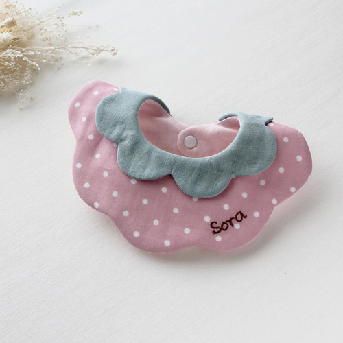 いちご スタイ ピンク 3サイズ 選択可 お名前 刺しゅう入れ スタイ