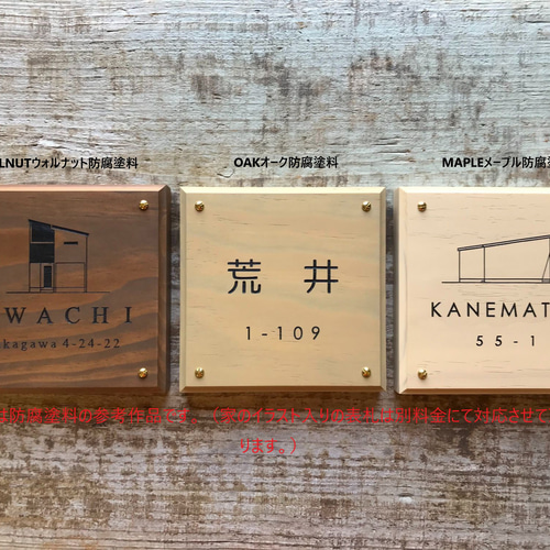 （確認用）Rumi 表札 看板 雨にも強い高耐久化天然木材 TRIMMINGトリミング 表札 看板 表札