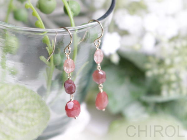 【再販】アンデシン ピアス/ 14kgf