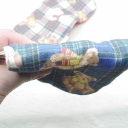 Teddy Bear Check テディベアチェック｜S・10×20cm｜Fuwamokoガーゼハンカチ 7枚目の画像