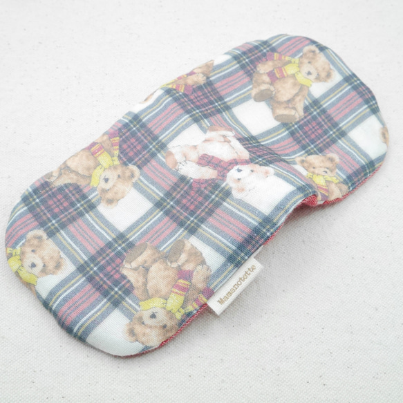 Teddy Bear Check テディベアチェック｜S・10×20cm｜Fuwamokoガーゼハンカチ 10枚目の画像