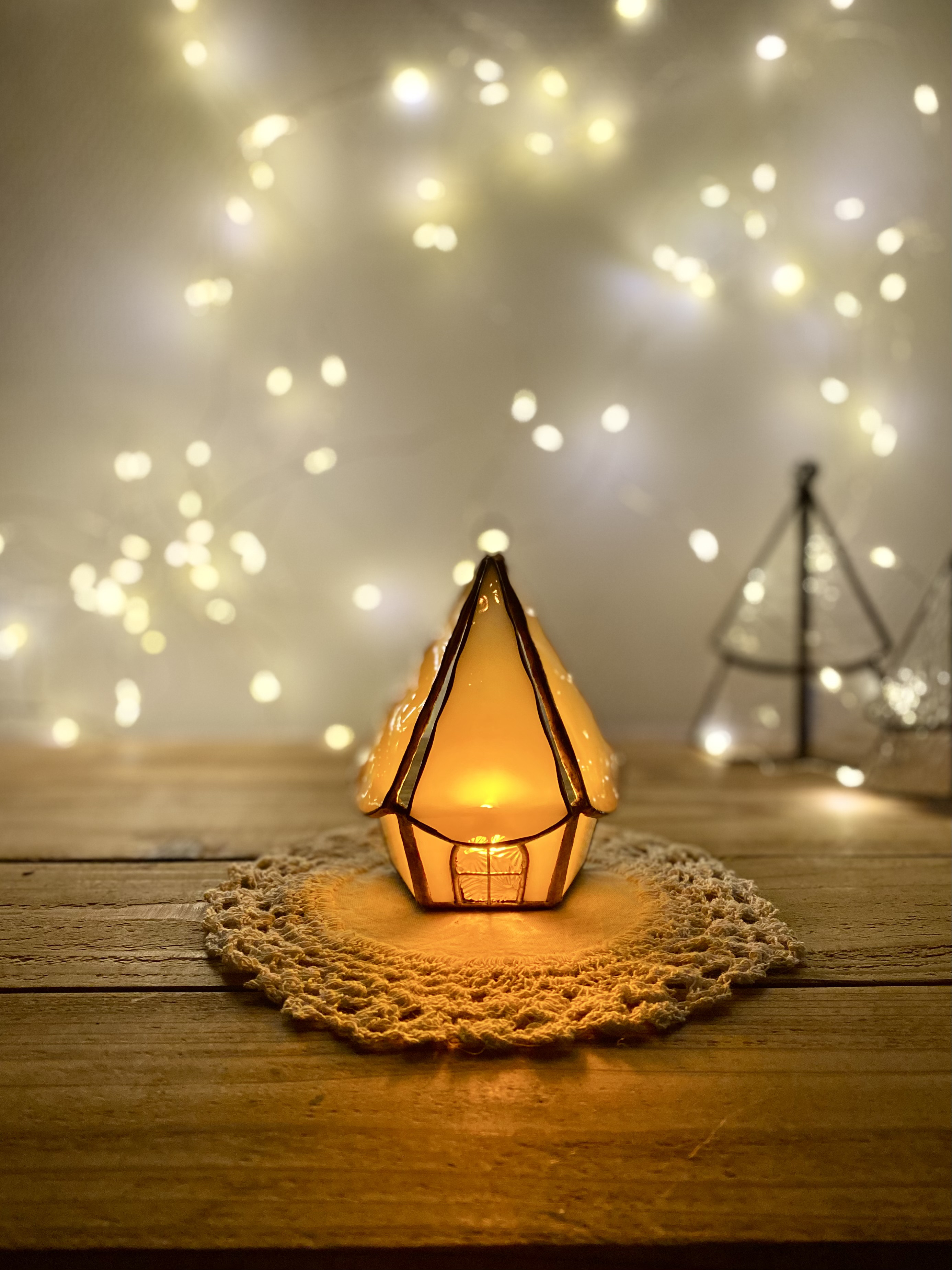 TVCM✩* 北欧の小さなおうち⑅  (ピンクホワイト)  キャンドルホルダー HP-73