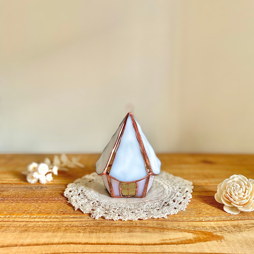 TVCM✩* 北欧の小さなおうち⑅ (ピンクホワイト) キャンドルホルダー