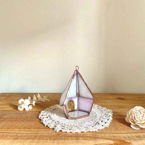 TVCM✩* 北欧の小さなおうち⑅ (ピンクホワイト) キャンドルホルダー