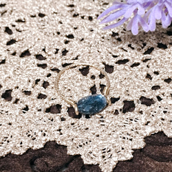 【再販4】【14kgf】【自発性と独立心】モスカイヤナイト・インディゴブルーカイヤナイトのワイヤーリング 10枚目の画像