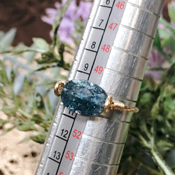 【再販4】【14kgf】【自発性と独立心】モスカイヤナイト・インディゴブルーカイヤナイトのワイヤーリング 3枚目の画像