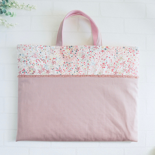 L 40×35 ナップサック変更可】ピンク・リバティ・アデラジャ・巾着袋