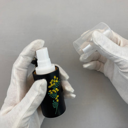除菌スプレーボトルケース（ミモザの刺繍）ダイソーのボトルに対応 No.03012-09 6枚目の画像