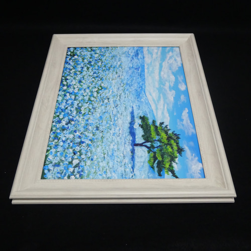 油絵 油彩 油彩画 絵画【ネモフィラの丘】 絵画 HR 通販 12885740