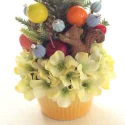 フルーツツリー     （造花、フルーツ、父の日、クリスマス、リス、小さめ） 2枚目の画像