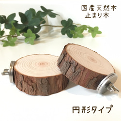 ◎  止まり木　国産天然木　ヒノキ　円形タイプ　１個　◎ 1枚目の画像